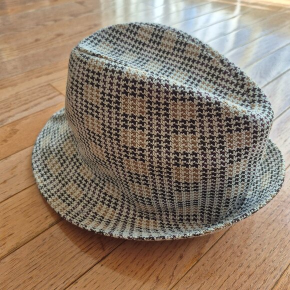 Kangol Knit Fedora-style Hat Houndstooth Jacquard Tropic Player Large - Picture 2 of 16